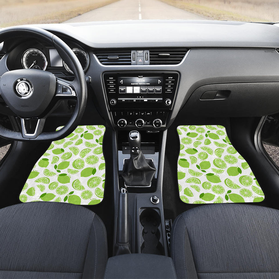Lime Design Pattern Front And Back Car Mats