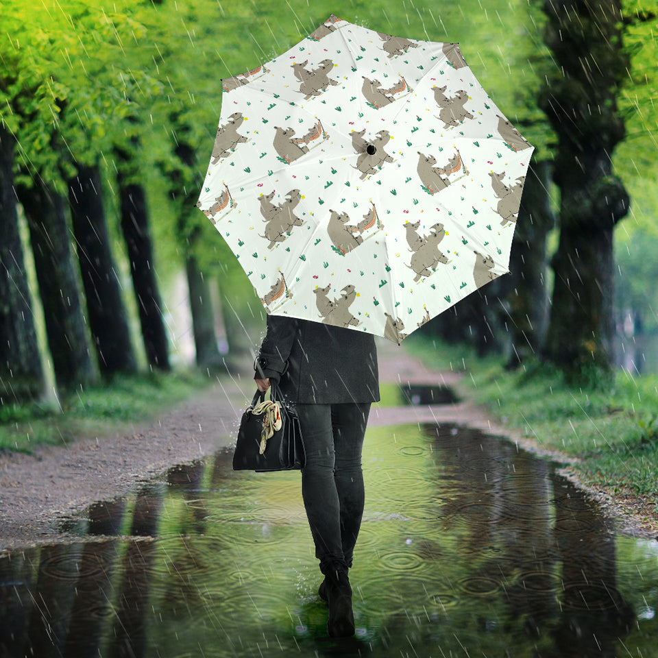 Cute Rhino Pattern Background Umbrella