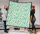 Green Peas Pattern Print Design 01 Premium Quilt