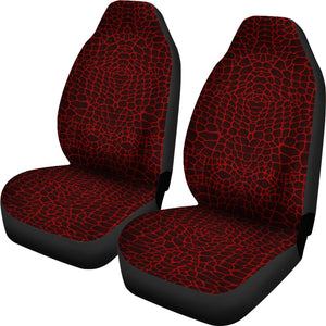 Crocodile Skin Printed Red Universal Fit Car Seat Covers