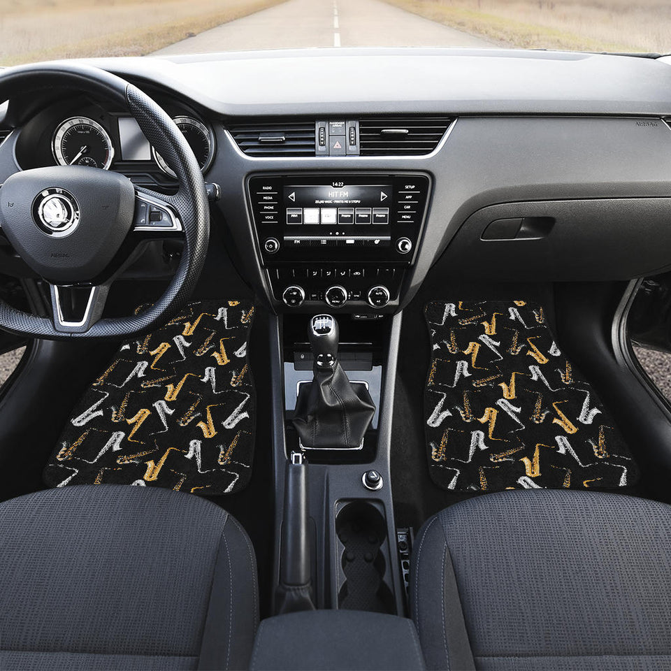 Saxophone Design Pattern Front Car Mats