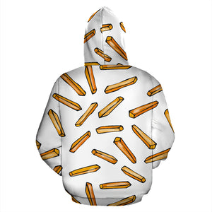 French Fries Potato Pattern Zip Up Hoodie