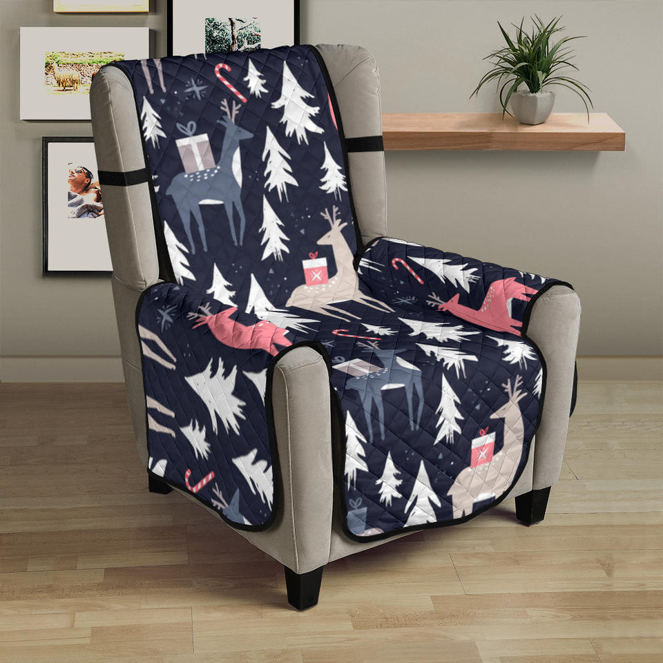 Deers Winter Christmas pattern Chair Cover Protector