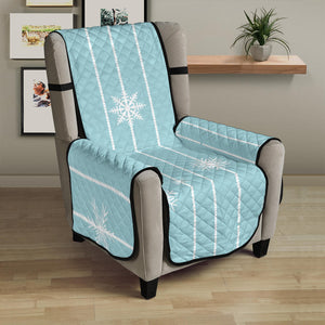 Snowflake pattern blue stripe background Chair Cover Protector