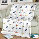 Cute Helicopter Star Pattern Premium Blanket