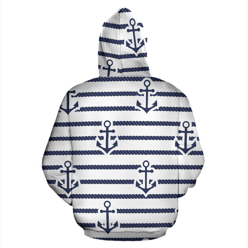 Anchor Rope Nautical  Pattern Men Women Pullover Hoodie
