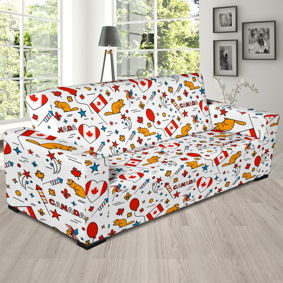 Canada Pattern Print Design 03 Sofa Slipcover
