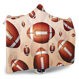 American Football Ball Design Pattern Hooded Blanket