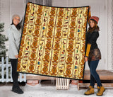 Egypt Hieroglyphics Pattern Print Design 04 Premium Quilt