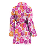 Hibiscus Pattern Print Design 01 Women's Bathrobe