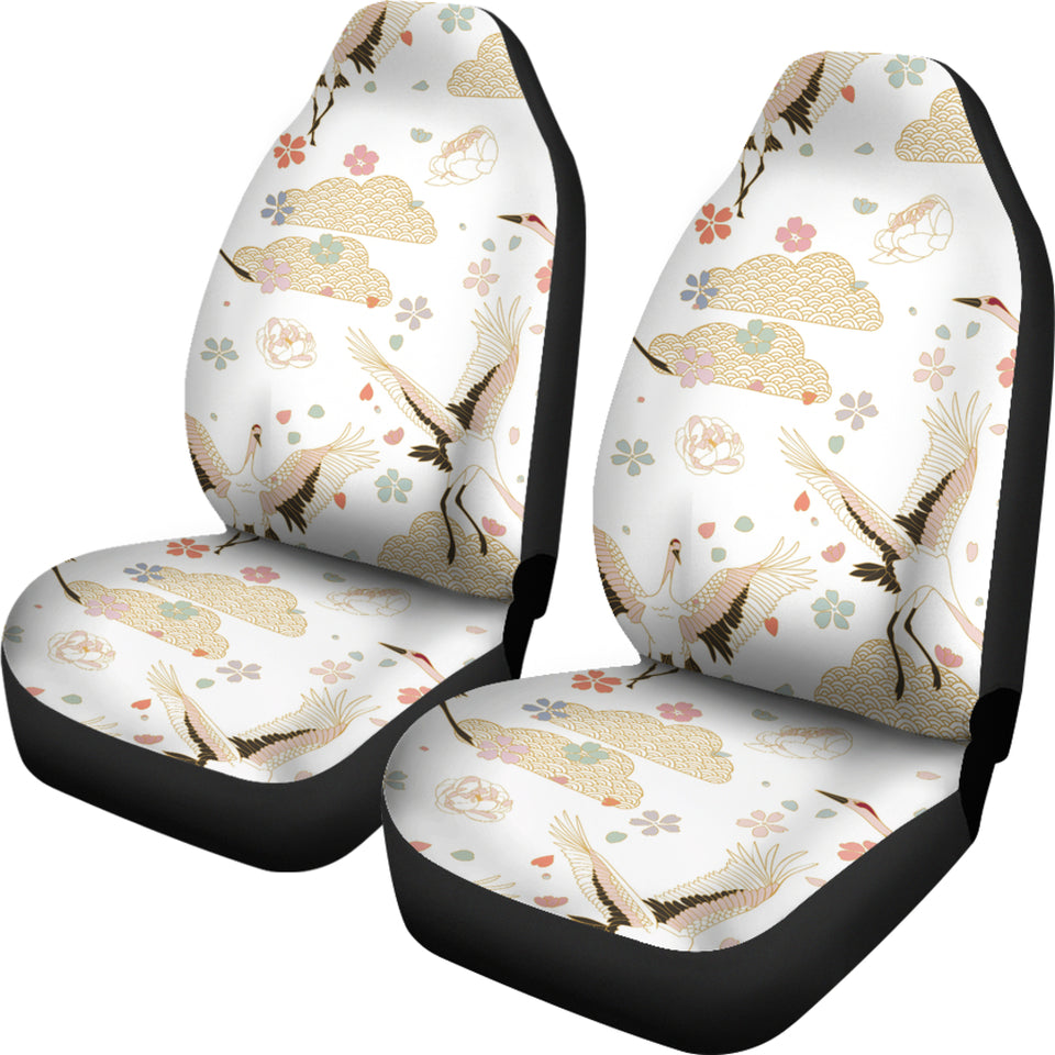 Beautiful Japanese Cranes Pattern Universal Fit Car Seat Covers