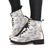 Cool Gold Moon Abstract Pattern Leather Boots