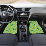 Avocado Pattern Green Background  Front Car Mats