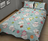 Cute snowman snowflake pattern Quilt Bed Set
