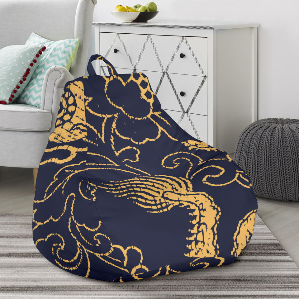 Gold Dragon Pattern Bean Bag Cover
