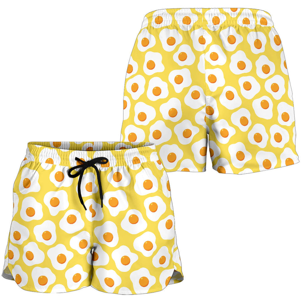 Fried Eggs Pattern Print Design 05 Women Shorts