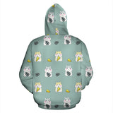 Cute Hamster Cheese Pattern Zip Up Hoodie