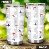 Airplane Cloud Grey Background Tumbler