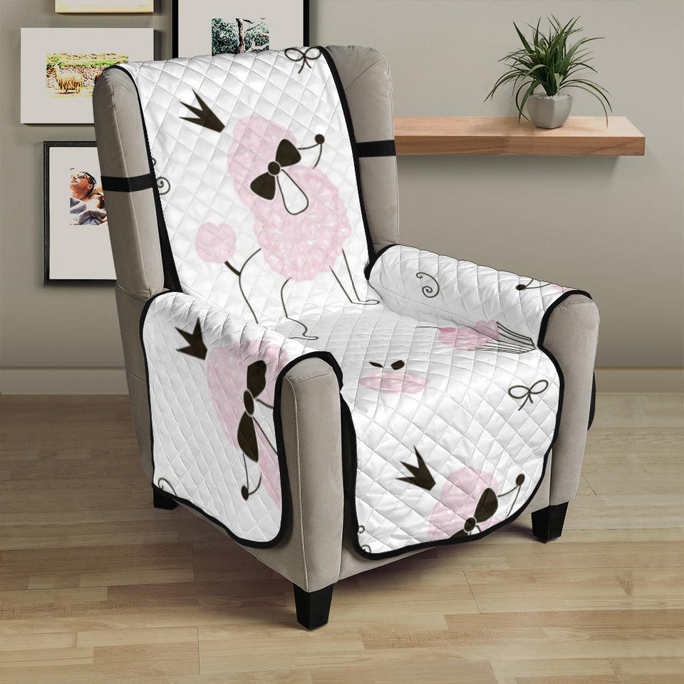 Poodle dog rose cake pattern Chair Cover Protector