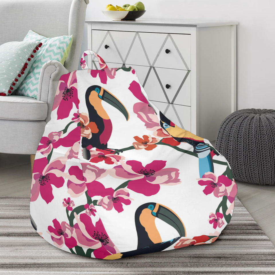 Toucan Flower Design Pattern Bean Bag Cover