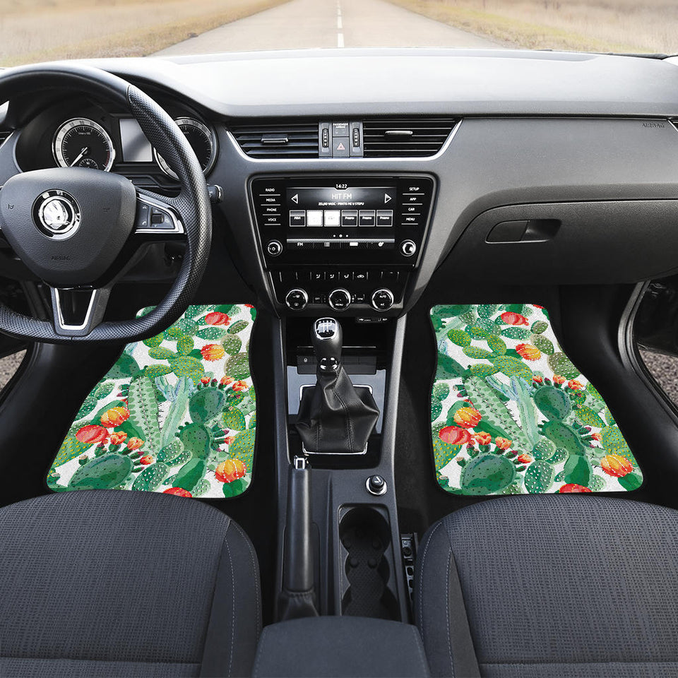 Cactus Design Pattern  Front And Back Car Mats