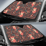 Fox Leaves Mushroom Pattern Car Sun Shade