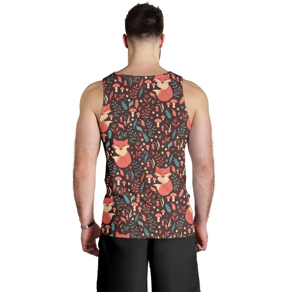 fox leaves mushroom pattern Men Tank Top