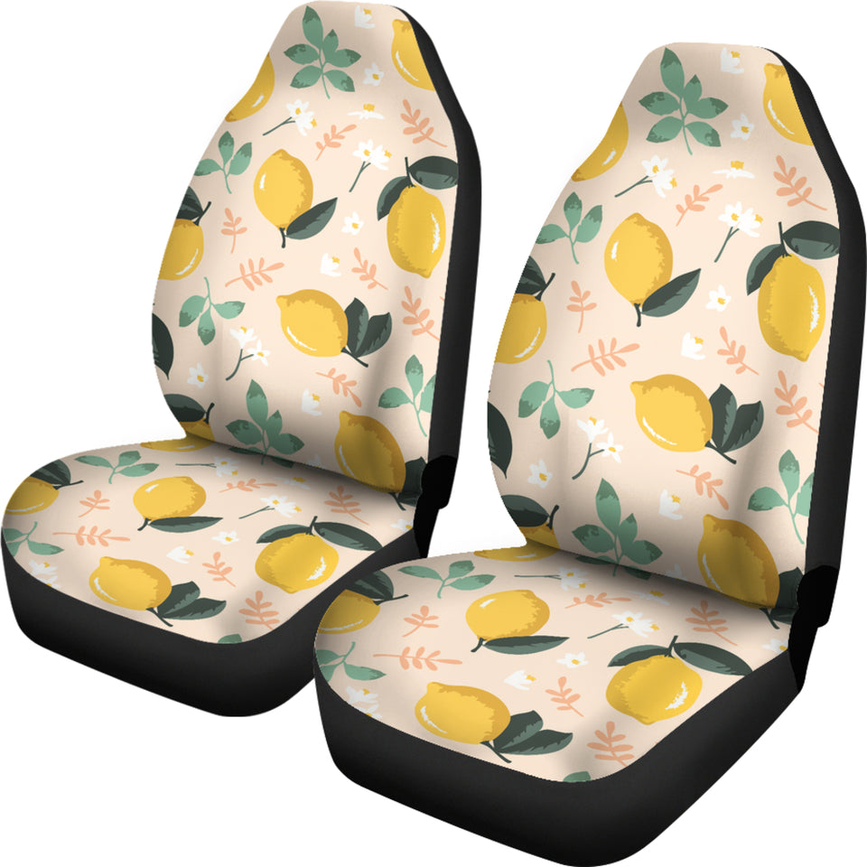 Lemon Flower Leave Pattern Universal Fit Car Seat Covers