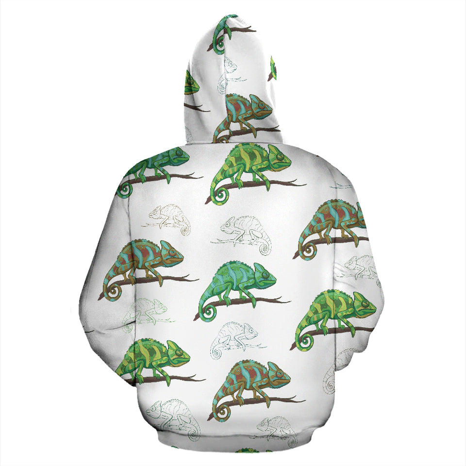 Chameleon Lizard Pattern Zip Up Hoodie