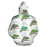 Chameleon Lizard Pattern Zip Up Hoodie