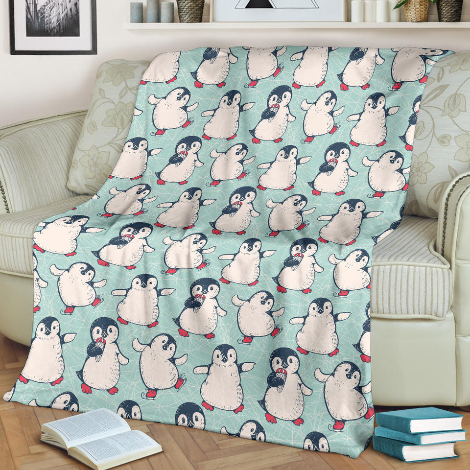 Cute Penguin Pattern Premium Blanket