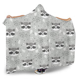 Cute Raccoons Leaves Dot Hooded Blanket