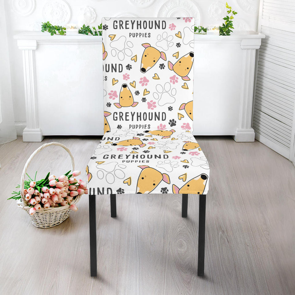 Greyhound Pattern Print Design 03 Dining Chair Slipcover