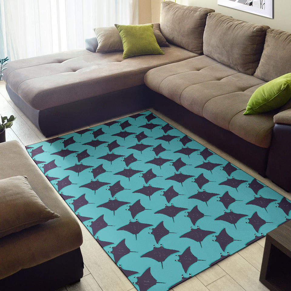 Stingray Pattern Print Design 02 Area Rug