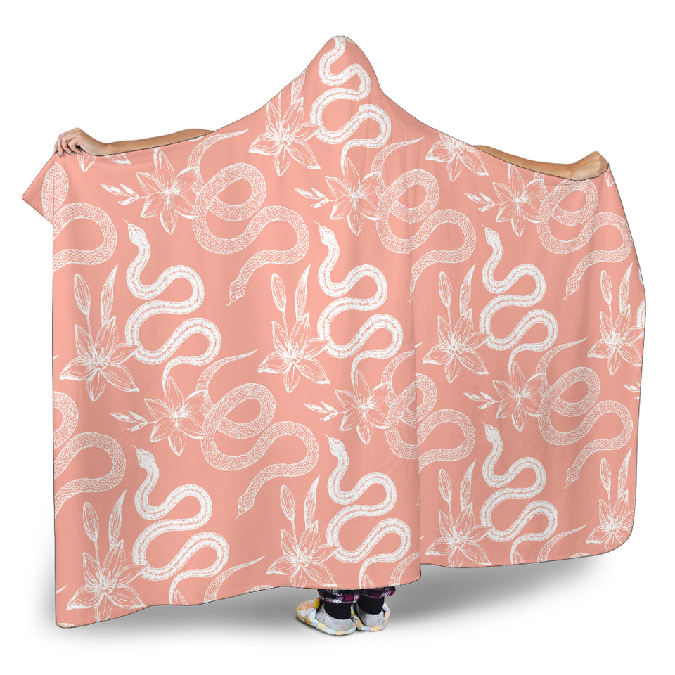 Snake Lilies Flower Pattern Hooded Blanket