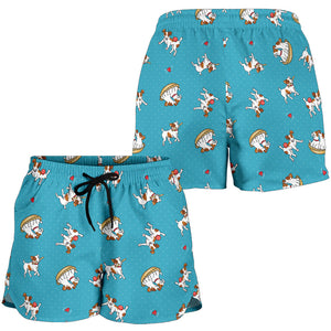 Jack Russel Pattern Print Design 03 Women Shorts