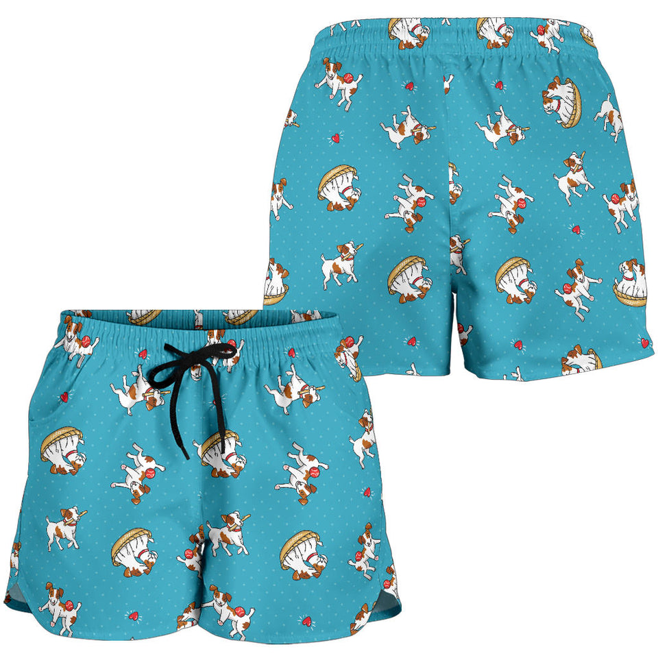 Jack Russel Pattern Print Design 03 Women Shorts