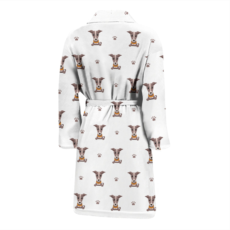 Greyhound Pattern Print Design 05 Men's Bathrobe