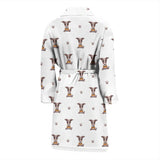Greyhound Pattern Print Design 05 Men's Bathrobe