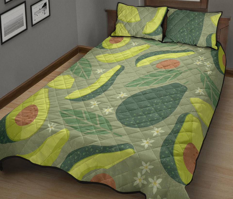 Avocado pattern Quilt Bed Set