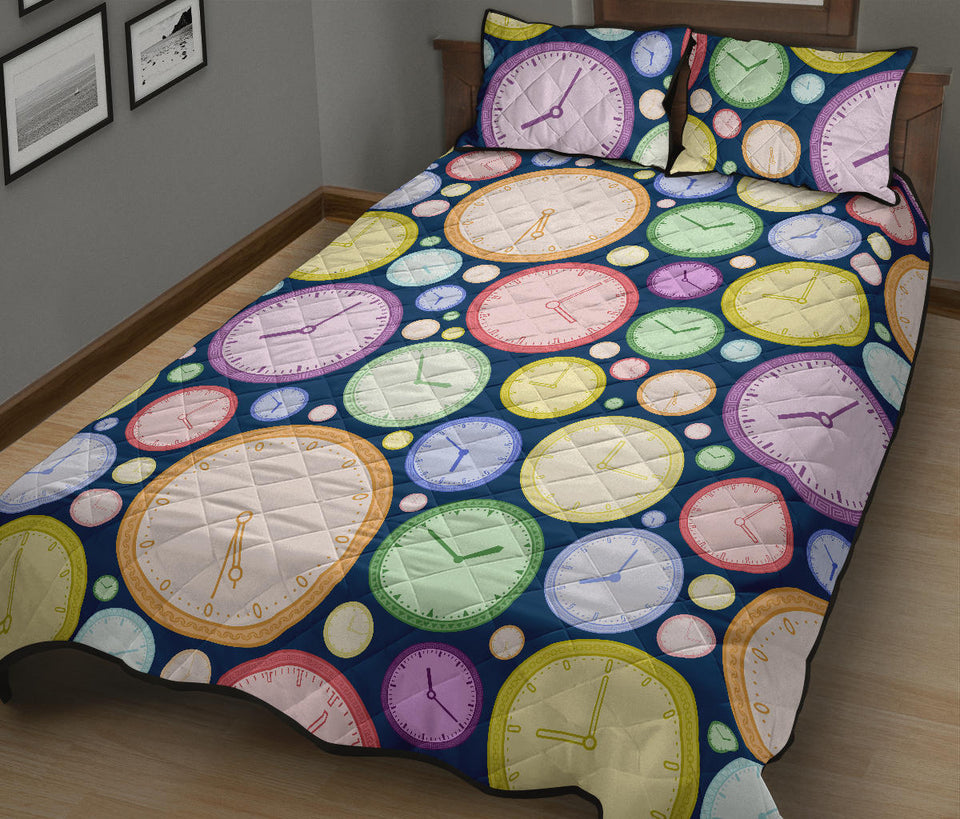 Colorful clock background Quilt Bed Set