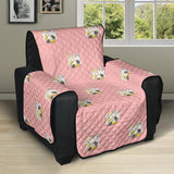 Cute hamster cheese pattern pink background Recliner Cover Protector