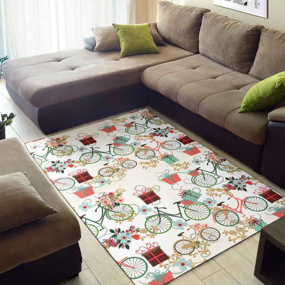 Bicycle Pattern Print Design 05 Area Rug