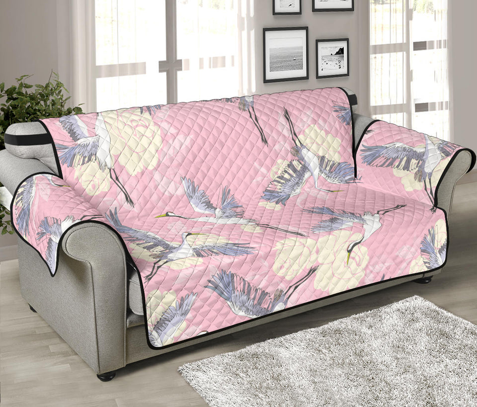 Japanese crane rose pattern Sofa Cover Protector