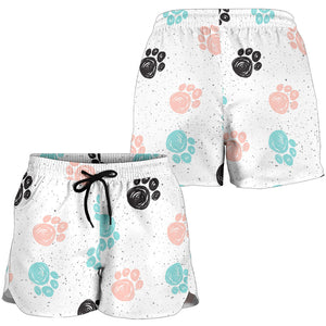 Dog Paws Pattern Print Design 04 Women Shorts