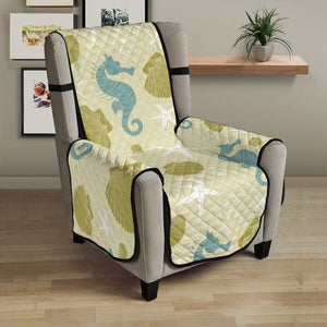 Seahorse shell starfish pattern background Chair Cover Protector