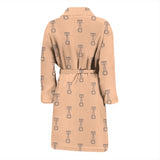 Engine Piston Cream Background Pattern Print Design 04 Men's Bathrobe