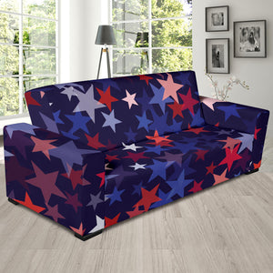 Red Blue Star Pattern Sofa Slipcover