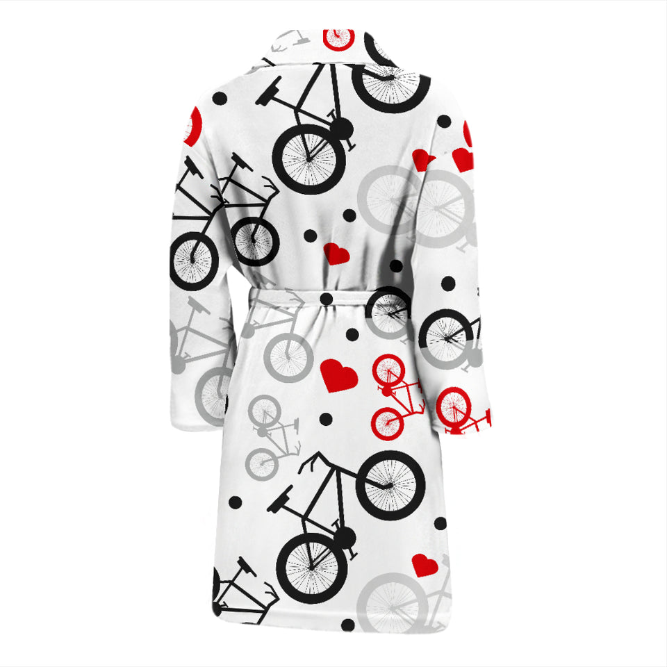 Bicycle Pattern Print Design 04 Men's Bathrobe