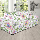 Beautiful Pink Lotus Waterlily Leaves Pattern Sofa Slipcover